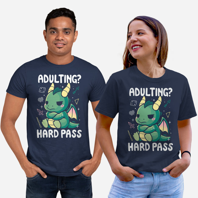 Adulting Hard Pass-Unisex-Basic-Tee-Vallina84