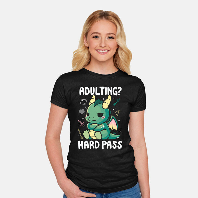 Adulting Hard Pass-Womens-Fitted-Tee-Vallina84
