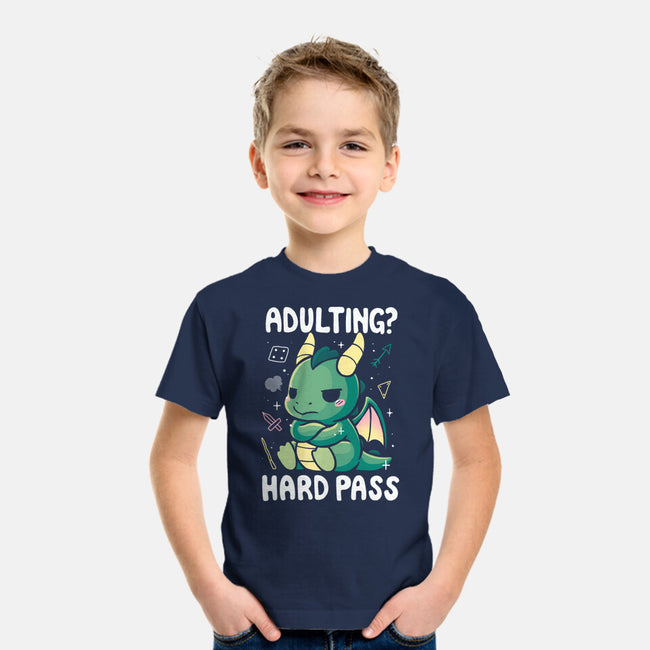 Adulting Hard Pass-Youth-Basic-Tee-Vallina84