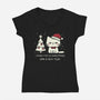 I Wish You A Christmas-Womens-V-Neck-Tee-BridgeWalker