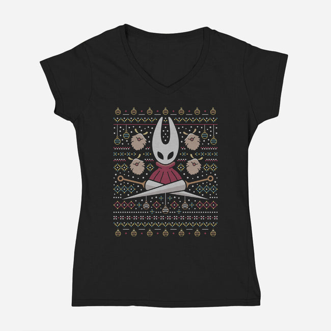 Pharloom Ugly Sweater-Womens-V-Neck-Tee-LAGELANTEE