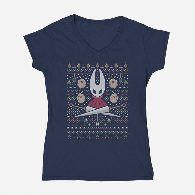 Pharloom Ugly Sweater-Womens-V-Neck-Tee-LAGELANTEE