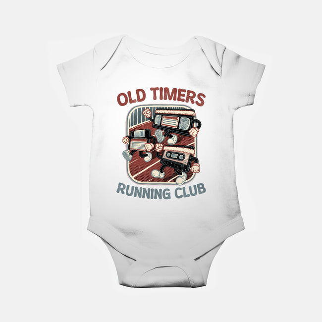 Old Timers Running Club-Baby-Basic-Onesie-glitchygorilla