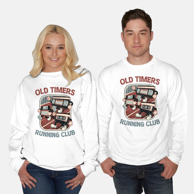 Old Timers Running Club-Unisex-Crew Neck-Sweatshirt-glitchygorilla