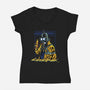 Cyberdrunk Bender-Womens-V-Neck-Tee-Astrobot Invention