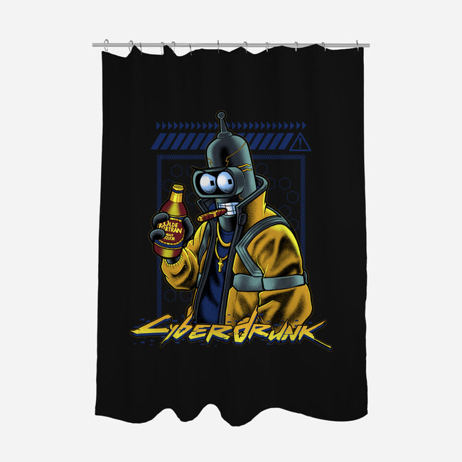 Cyberdrunk Bender-None-Polyester-Shower Curtain-Astrobot Invention