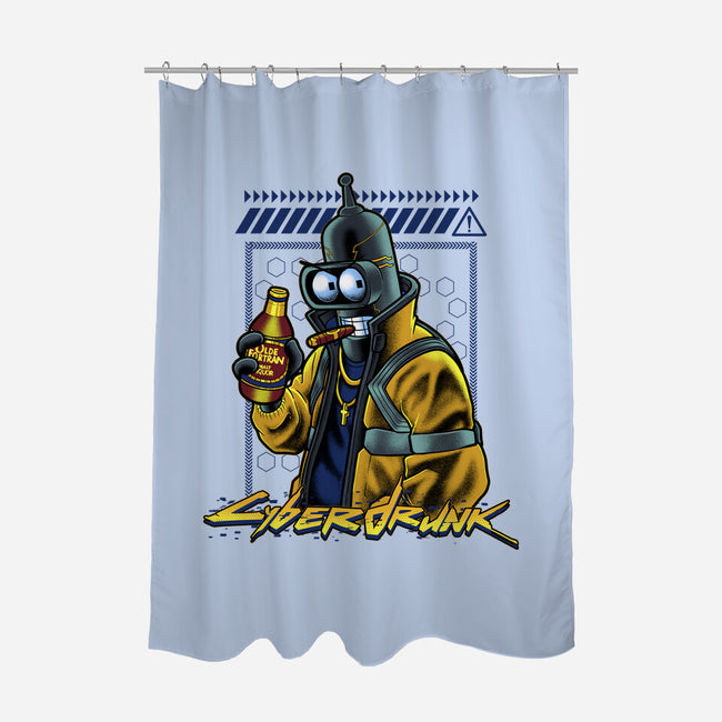 Cyberdrunk Bender-None-Polyester-Shower Curtain-Astrobot Invention