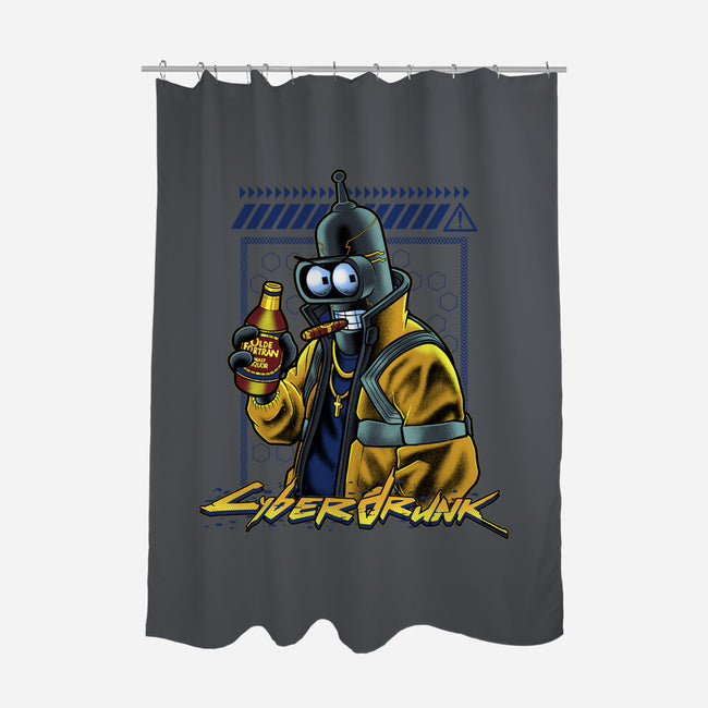 Cyberdrunk Bender-None-Polyester-Shower Curtain-Astrobot Invention