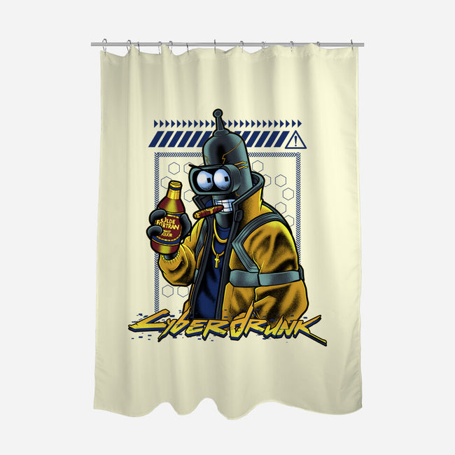 Cyberdrunk Bender-None-Polyester-Shower Curtain-Astrobot Invention