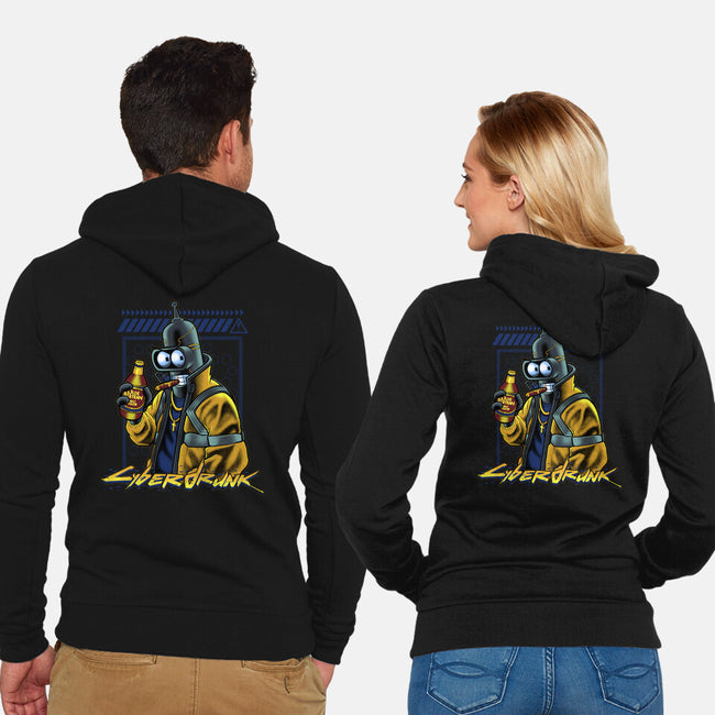 Cyberdrunk Bender-Unisex-Zip-Up-Sweatshirt-Astrobot Invention