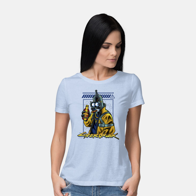 Cyberdrunk Bender-Womens-Basic-Tee-Astrobot Invention