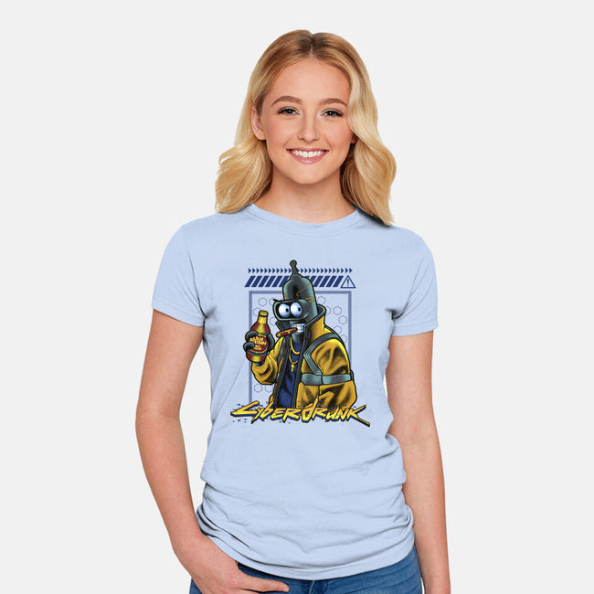 Cyberdrunk Bender-Womens-Fitted-Tee-Astrobot Invention