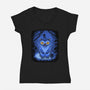 Derpy Blue Beast-Womens-V-Neck-Tee-Astrobot Invention