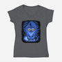 Derpy Blue Beast-Womens-V-Neck-Tee-Astrobot Invention