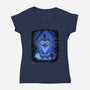 Derpy Blue Beast-Womens-V-Neck-Tee-Astrobot Invention