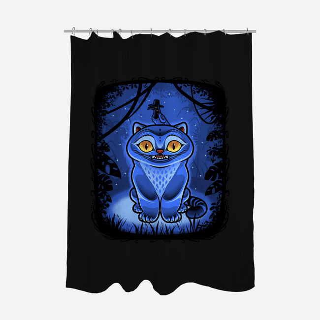Derpy Blue Beast-None-Polyester-Shower Curtain-Astrobot Invention