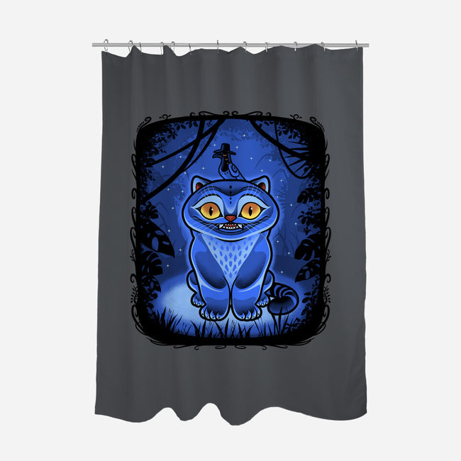 Derpy Blue Beast-None-Polyester-Shower Curtain-Astrobot Invention