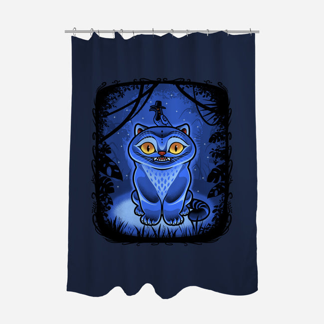 Derpy Blue Beast-None-Polyester-Shower Curtain-Astrobot Invention