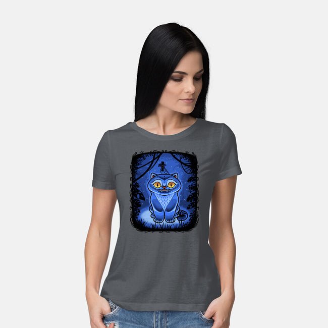 Derpy Blue Beast-Womens-Basic-Tee-Astrobot Invention