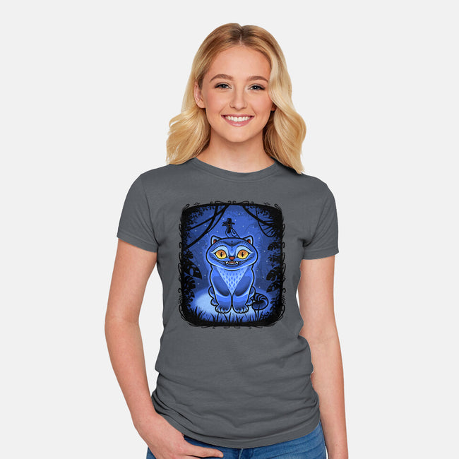Derpy Blue Beast-Womens-Fitted-Tee-Astrobot Invention