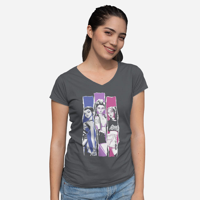 Glowing-Womens-V-Neck-Tee-paulagarcia