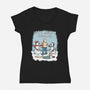 Let's Build A Human-Womens-V-Neck-Tee-GoshWow