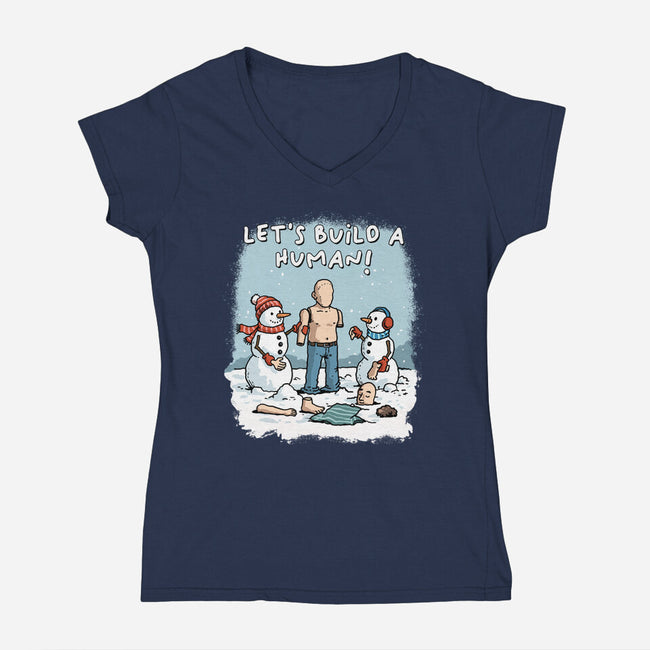 Let's Build A Human-Womens-V-Neck-Tee-GoshWow