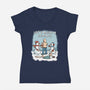 Let's Build A Human-Womens-V-Neck-Tee-GoshWow