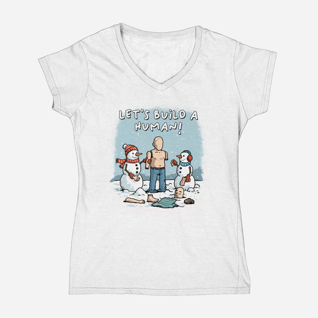 Let's Build A Human-Womens-V-Neck-Tee-GoshWow