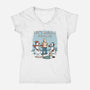 Let's Build A Human-Womens-V-Neck-Tee-GoshWow