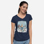 Let's Build A Human-Womens-V-Neck-Tee-GoshWow