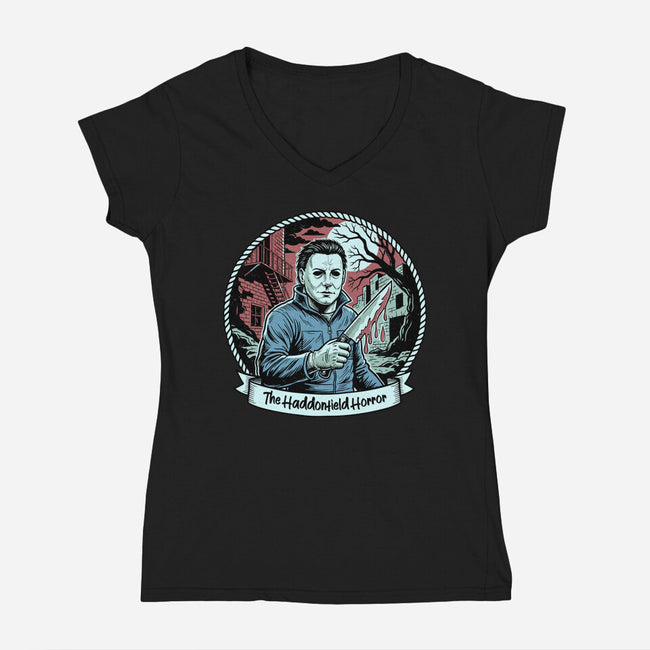Badge Of Horror-Womens-V-Neck-Tee-P1yu5h