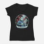 Badge Of Horror-Womens-V-Neck-Tee-P1yu5h