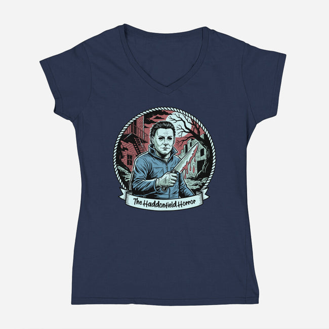 Badge Of Horror-Womens-V-Neck-Tee-P1yu5h