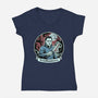 Badge Of Horror-Womens-V-Neck-Tee-P1yu5h