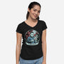 Badge Of Horror-Womens-V-Neck-Tee-P1yu5h