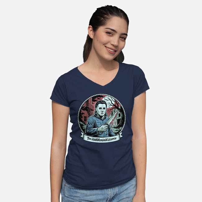 Badge Of Horror-Womens-V-Neck-Tee-P1yu5h