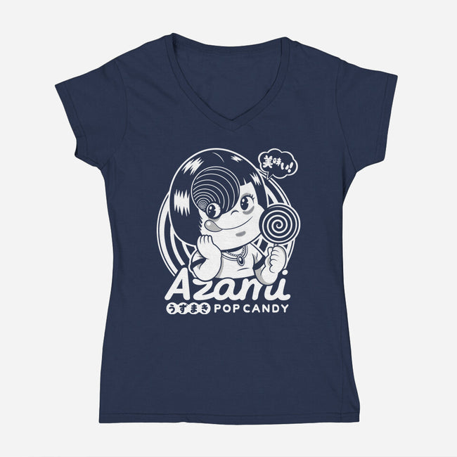 Azami Pop Candy-Womens-V-Neck-Tee-demonigote