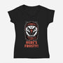 Snowman Horror Door Movie-Womens-V-Neck-Tee-Studio Mootant