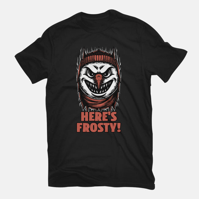 Snowman Horror Door Movie-Mens-Heavyweight-Tee-Studio Mootant