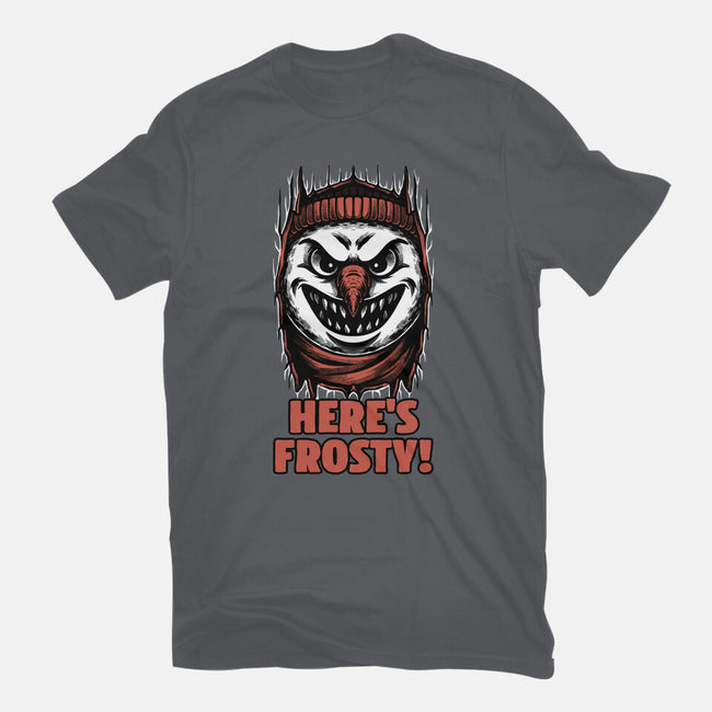 Snowman Horror Door Movie-Mens-Heavyweight-Tee-Studio Mootant