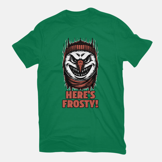 Snowman Horror Door Movie-Mens-Heavyweight-Tee-Studio Mootant