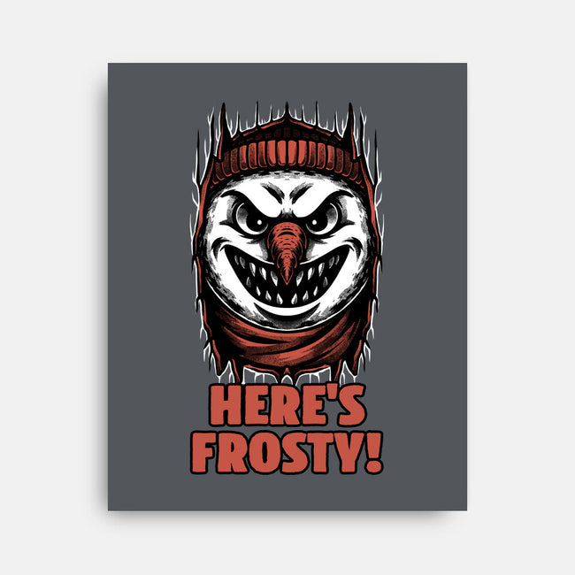 Snowman Horror Door Movie-None-Stretched-Canvas-Studio Mootant