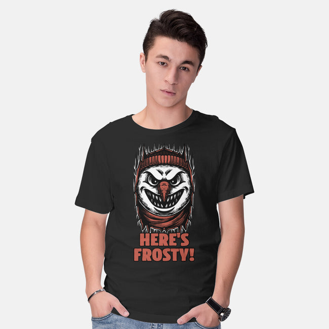 Snowman Horror Door Movie-Mens-Basic-Tee-Studio Mootant