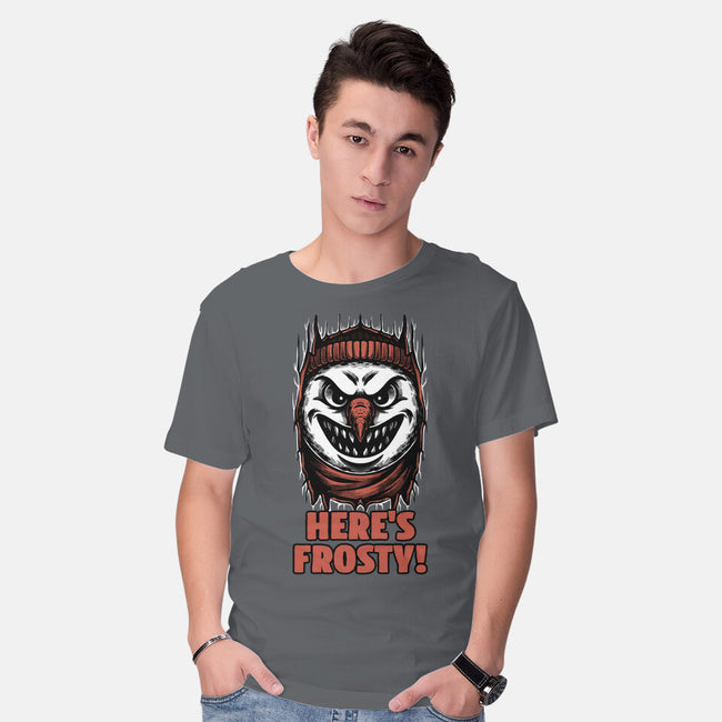 Snowman Horror Door Movie-Mens-Basic-Tee-Studio Mootant