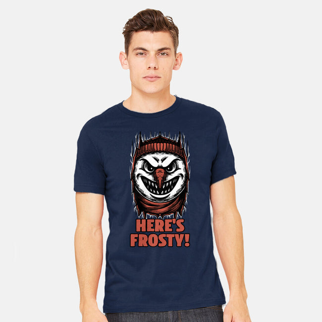 Snowman Horror Door Movie-Mens-Heavyweight-Tee-Studio Mootant