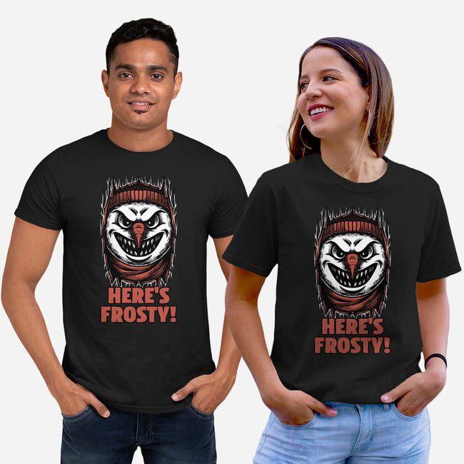 Snowman Horror Door Movie-Unisex-Basic-Tee-Studio Mootant