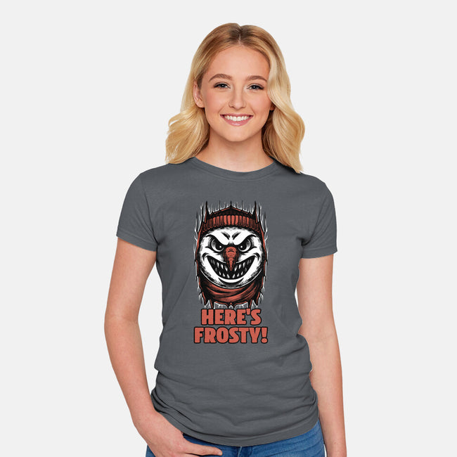 Snowman Horror Door Movie-Womens-Fitted-Tee-Studio Mootant