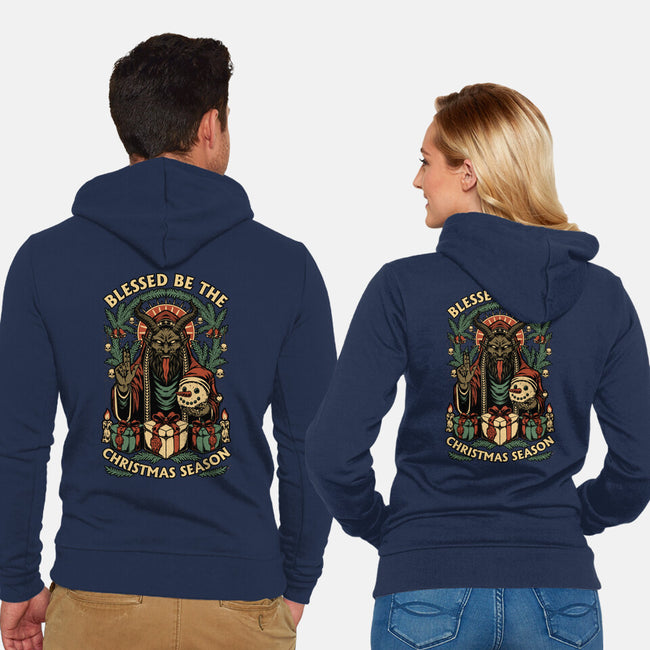 Krampus Sacred Christmas-Unisex-Zip-Up-Sweatshirt-Studio Mootant