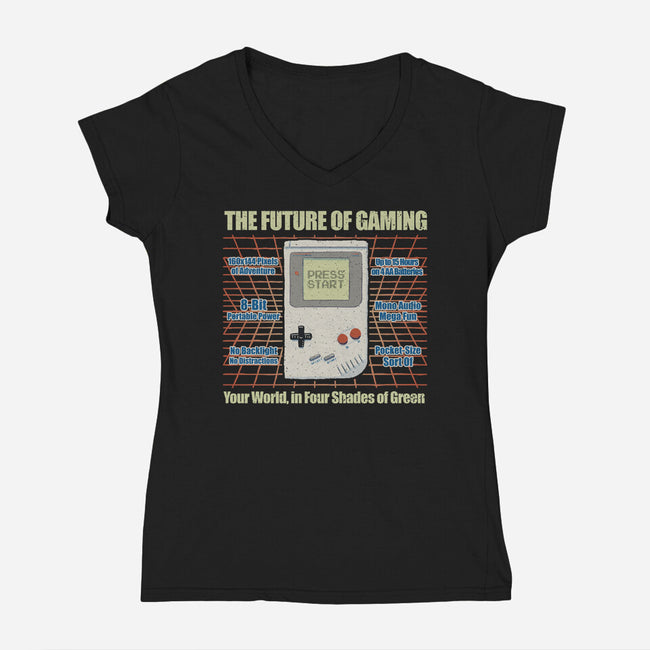 The Future Of Gaming-Womens-V-Neck-Tee-NMdesign